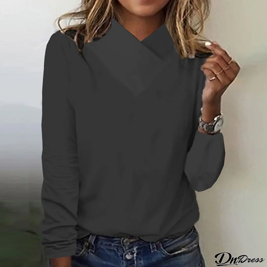 Black Plain Long Sleeve Top