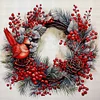 Christmas Wreath And Bird-11CT Counted Cross Stitch 40*40cm