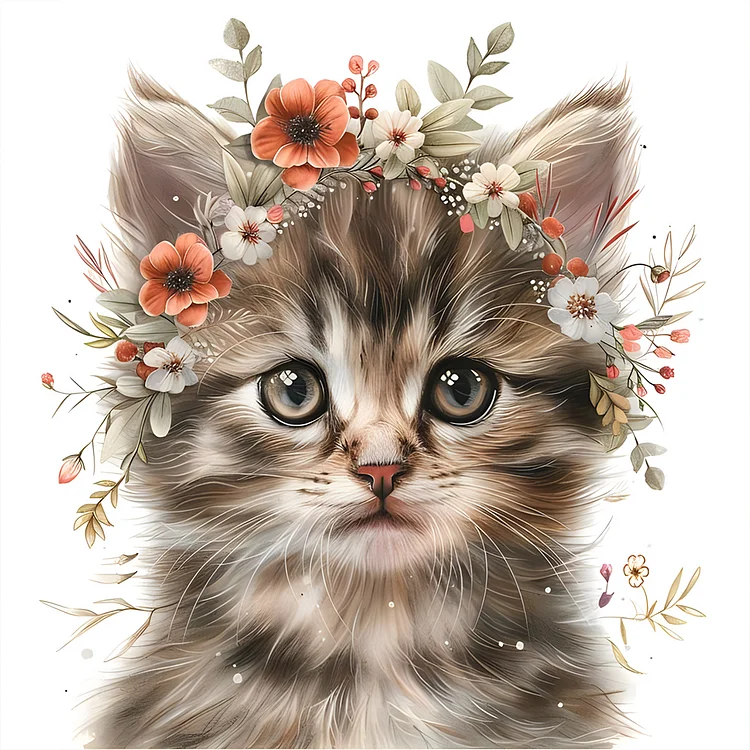 Kitten 30*30CM (Canvas) Full Round Drill Diamond Painting gbfke