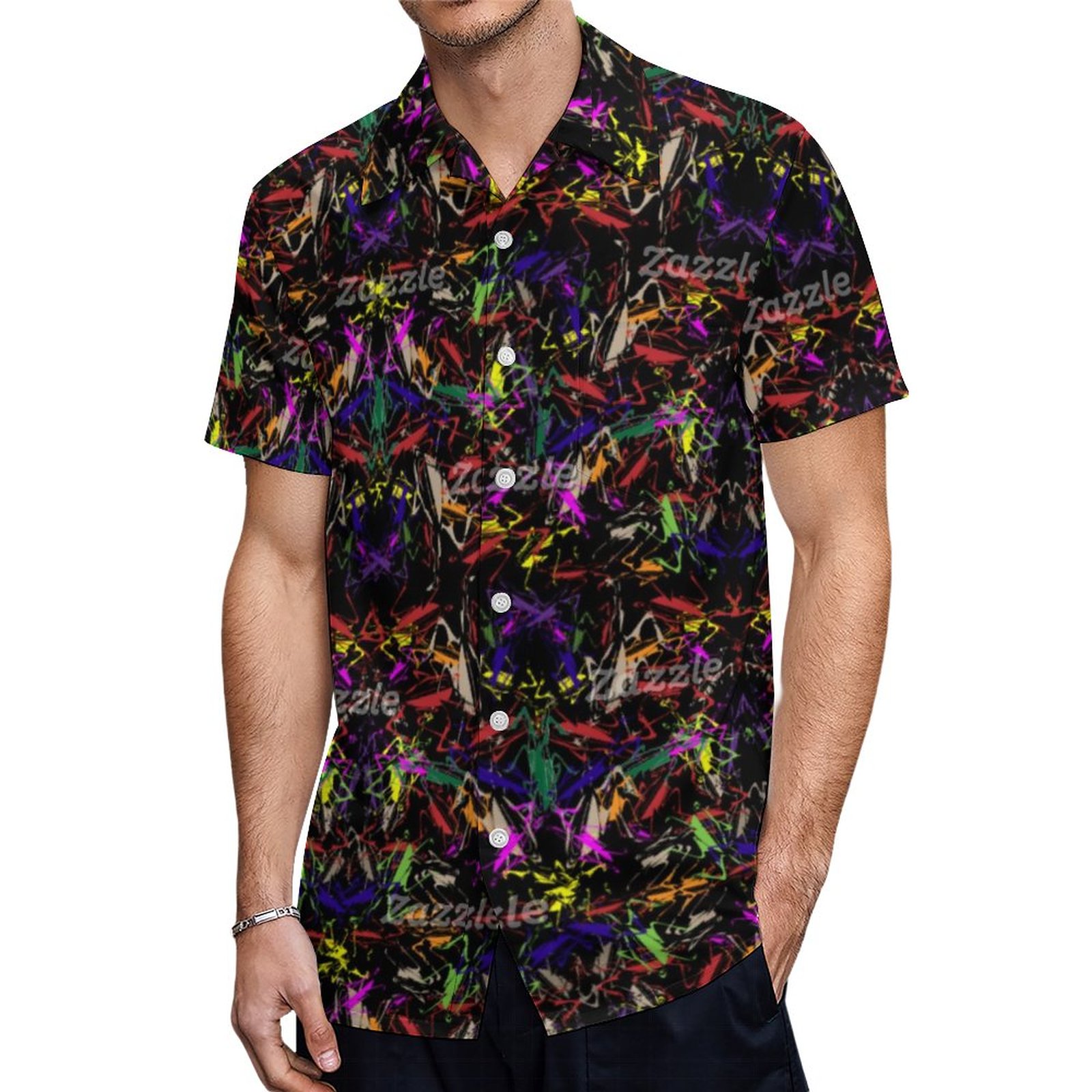 Black With Praying Mantis Amok Design Hawaiian Shirt Mens Button Down Plus Size Tropical Hawaii Beach Shirts