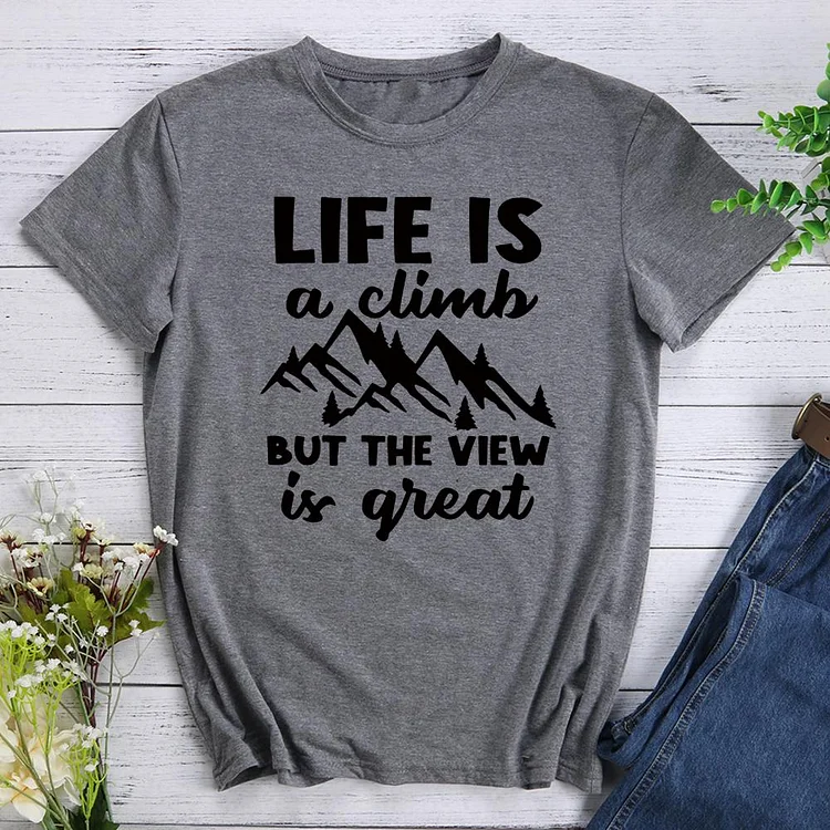 PSL Life Is A Climb But The View Is Grea Hiking Tees -012012