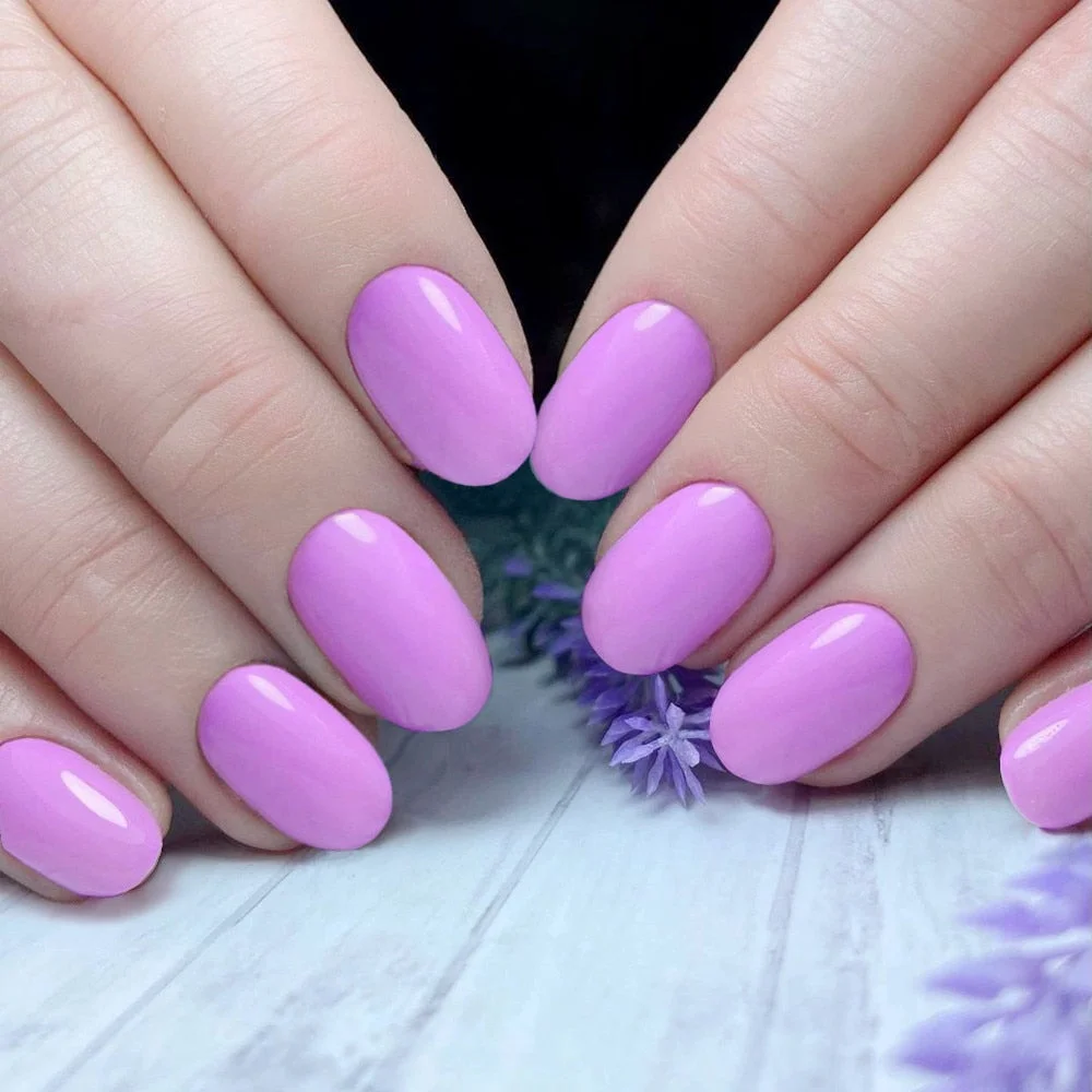 24Pcs Shiny Nude Oval Fake Nails For Children Natural Artificial Press On False Nails DIY Finger Tip Manicure Tools-Nail Inspo