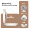 Ventilateur De Bureau Mural Pliable à Double Usage, Charge USB 120° Secouant La Tête