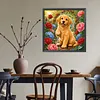 Diamond Painting -5D Full Round Drill Golden Retriever Puppy(40x40cm)