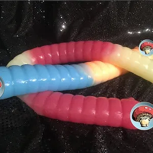 Gummy Worm Depth Toy - 100% Platinum Cure Silicone, Mature, Sex Toy, Double  Ended Dildo, Gummy Worm Dildo