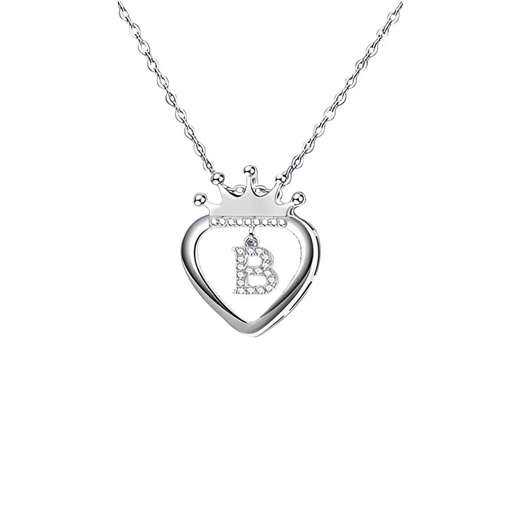 For Daughter - Straighten Your Crown Heart Crown Necklace