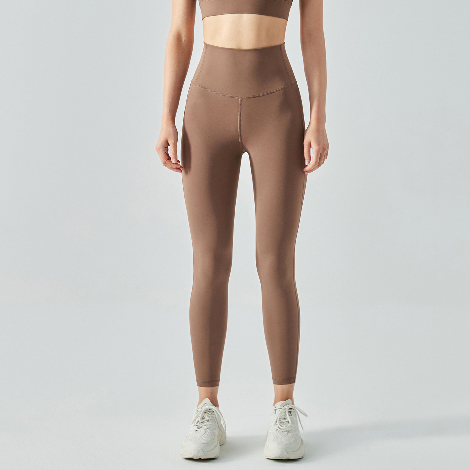 Buy Hergymclothing Chocolate women's high rise breathable moisture wicking spandex eco friendly workout yoga pants sports leggings online