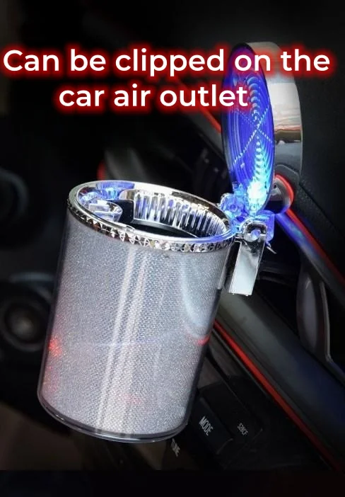 Car ashtray with LED light creative personality with cover