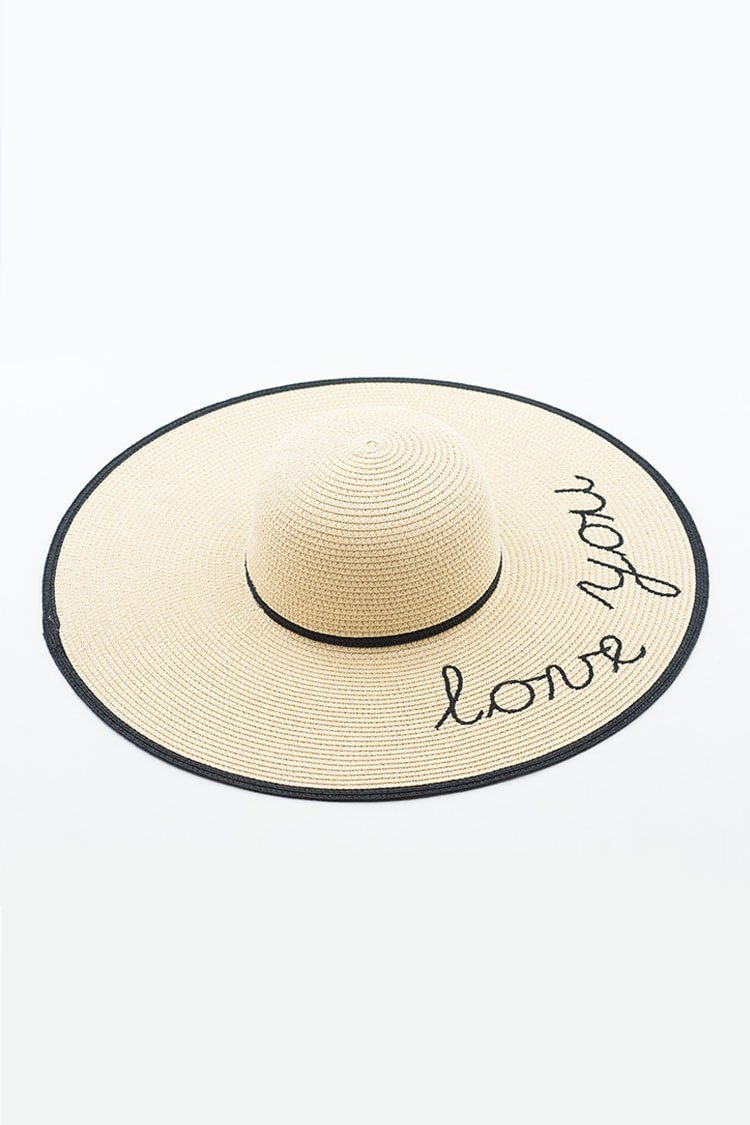 Embroidered Beach Sun Hat-elleschic