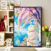 Cherry Blossom Cat- Round/Square AB Drills Diamond Painting(75x55cm)