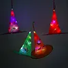 Halloween LED Luminous Witch Hat Kids Costume Hanging Glowing Cap Decor