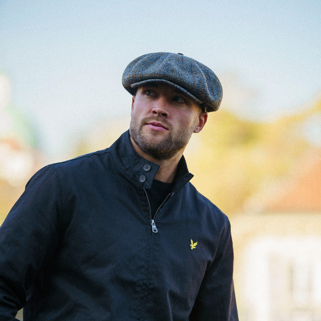 PEAKED CAPS Genuine Scottish Harris Tweed 8 Panels Man Cap