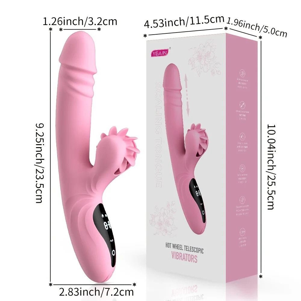 Vavdon - Female Masturbation Vibrator - Fully Retractable Heating Cannon Tongue Licking G-Spot Stimulation Masturbator - ZDB-52