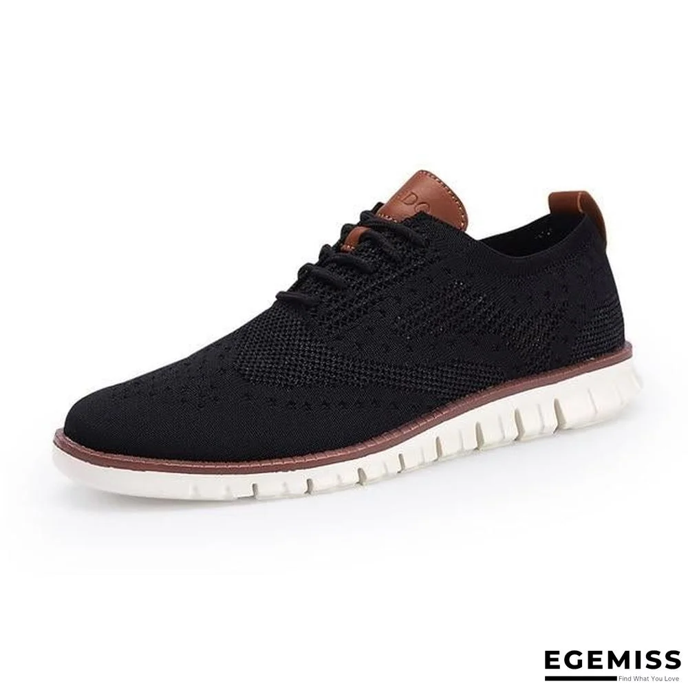 Men's Shoes Lace up  Footwear Fashion hollow breathable knitted mesh Flats Shoes | EGEMISS