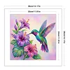 Hummingbird & Flower Bead Embroidery Kit Pre-Printed Bead Cross stitch
