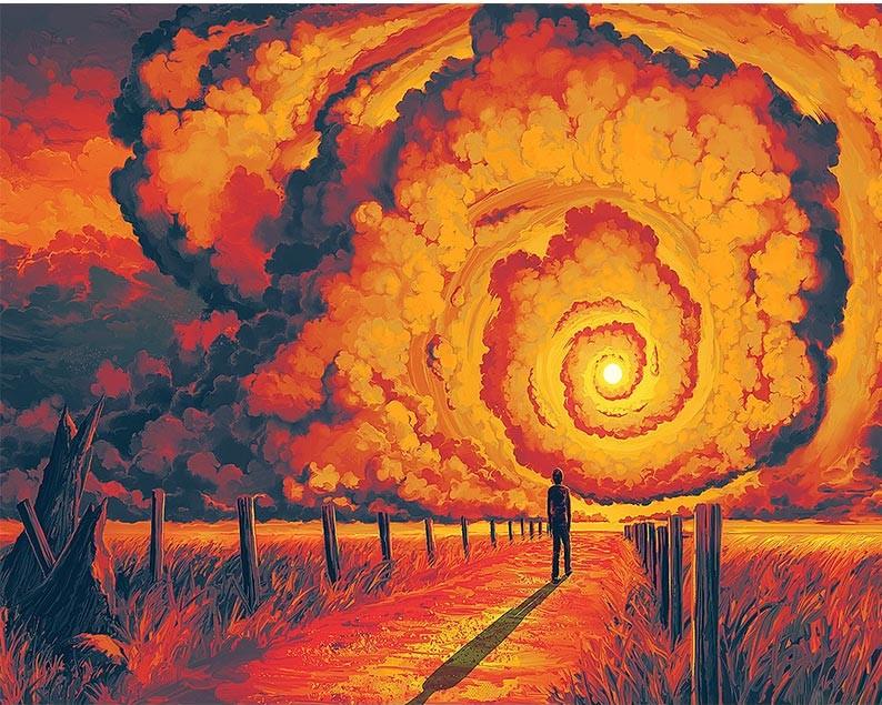 

Red Storm Scene – Paint By Numbers - 40*50CM, 501 Original
