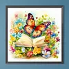 >SALE<5D DIY Full Round Drill Diamond Painting Butterfly Reading Kit Home Decor40x40cm