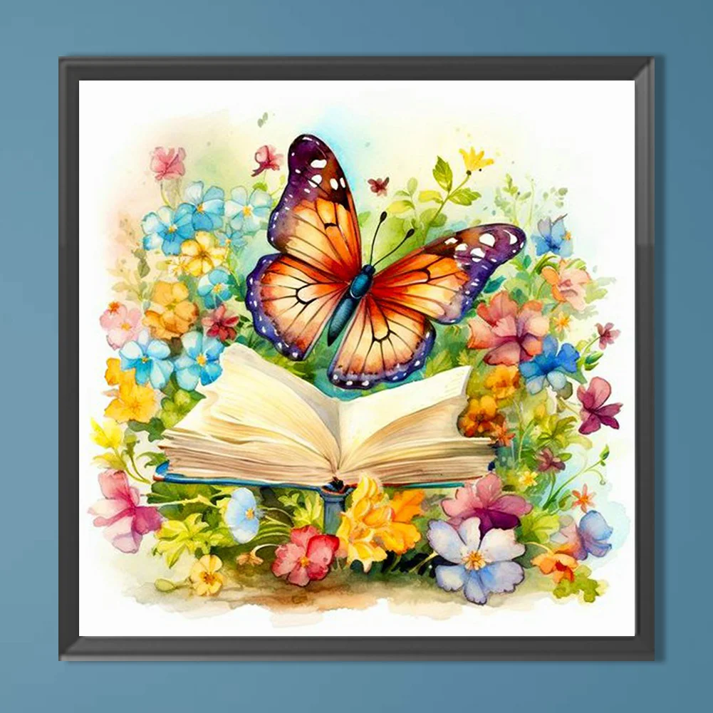 Diamond Painting - Full Round Drill - Butterfly Book(Canvas|40*40cm)