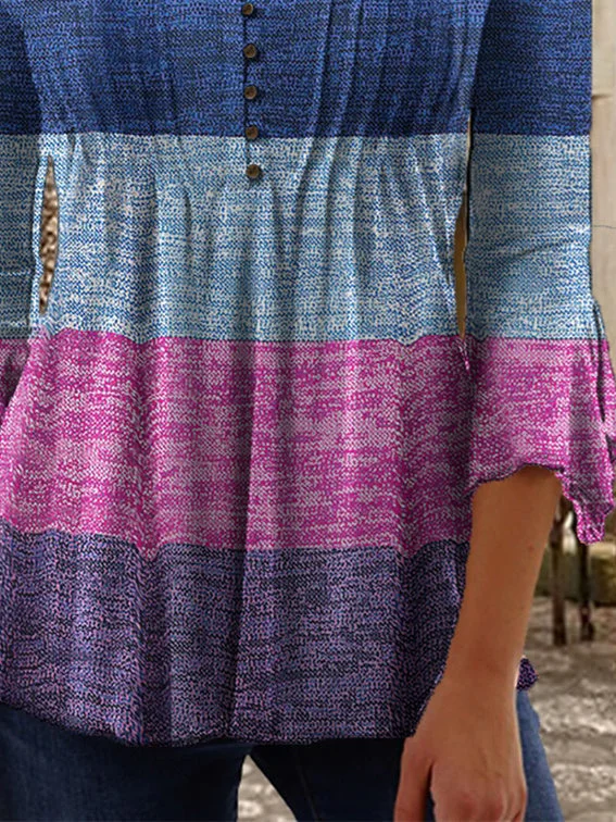 Women Half Sleeve V-neck Solid Color Dress