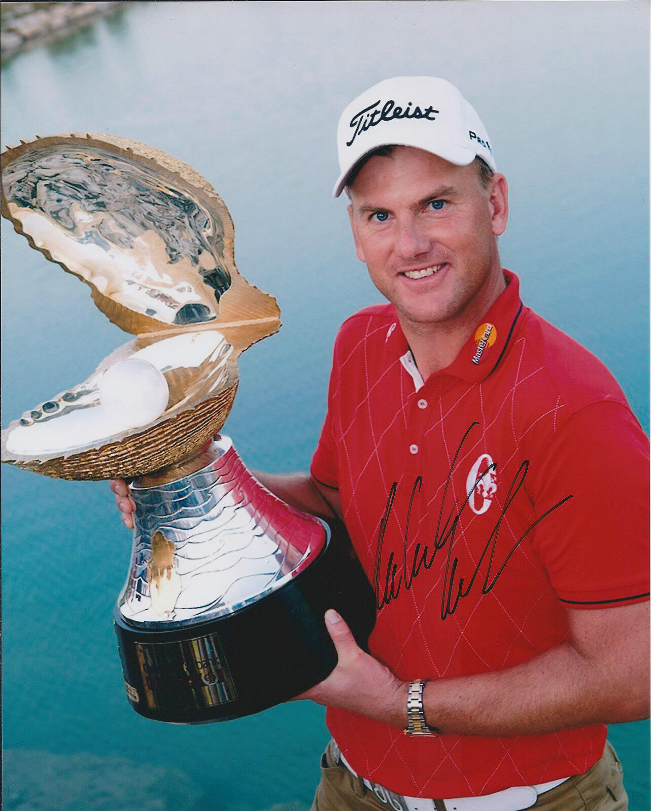 Robert KARLSSON SIGNED Autograph 10x8 Photo Poster painting AFTAL COA Dubai World Champion GOLF