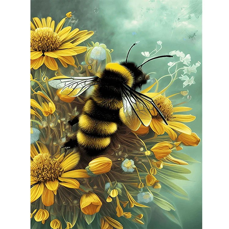 Partial AB Drill - Full Round Diamond Painting - Full Diamond Garden Bee 30*40CM