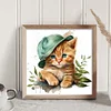 Cat - 18CT Stamped Cross Stitch 20*20cm/7.87*7.87in
