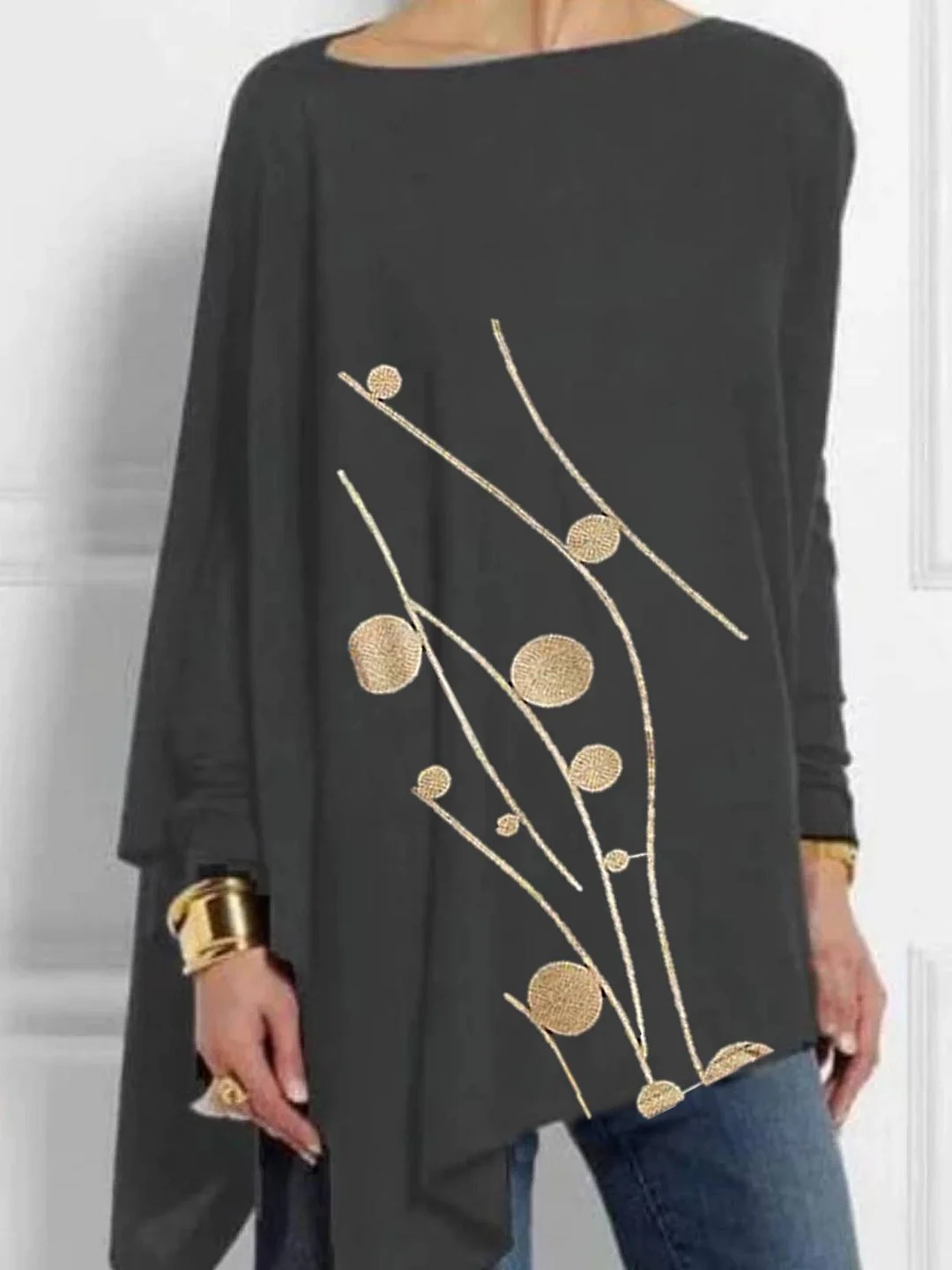 Women Half Sleeve V-neck Solid Color Dress