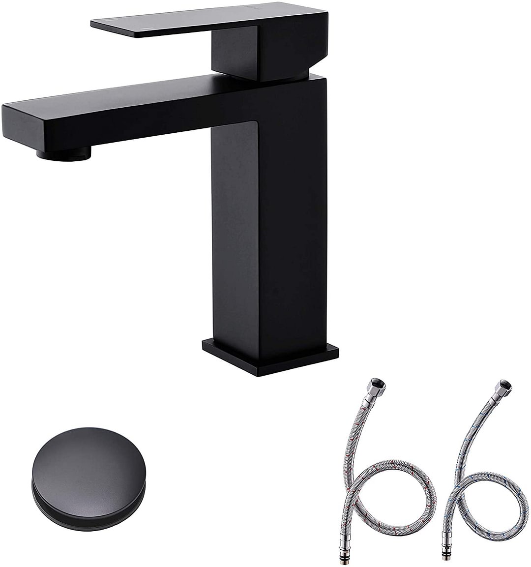 Black Single Handle Bathroom Sink Faucet, Stainless Steel Faucet for Bathroom Sink, with Pop Up