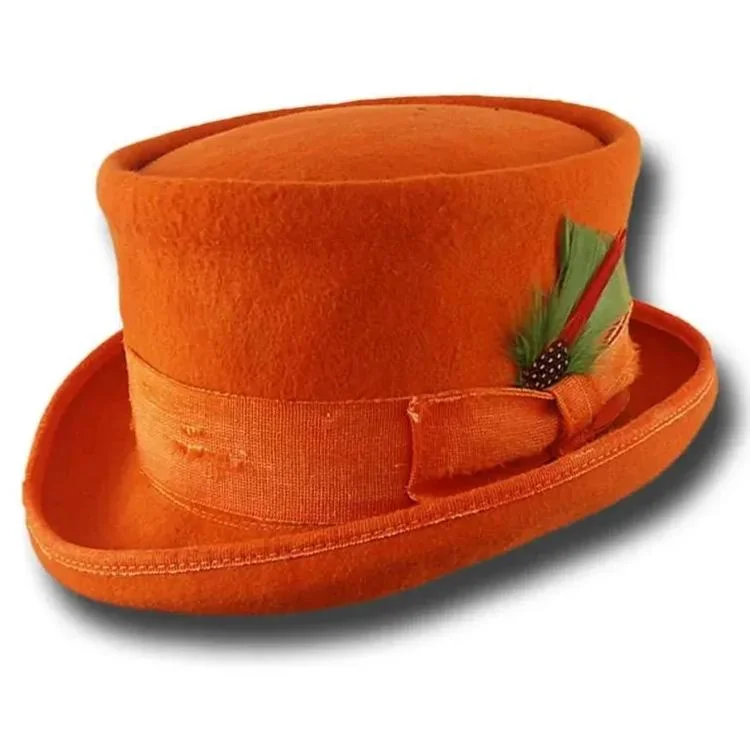 【New】Western Desert Top handmade Sergio Anzani Hatmaker-orange