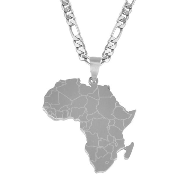 YOY-Hip-hop Style Africa Map Pendant Necklaces
