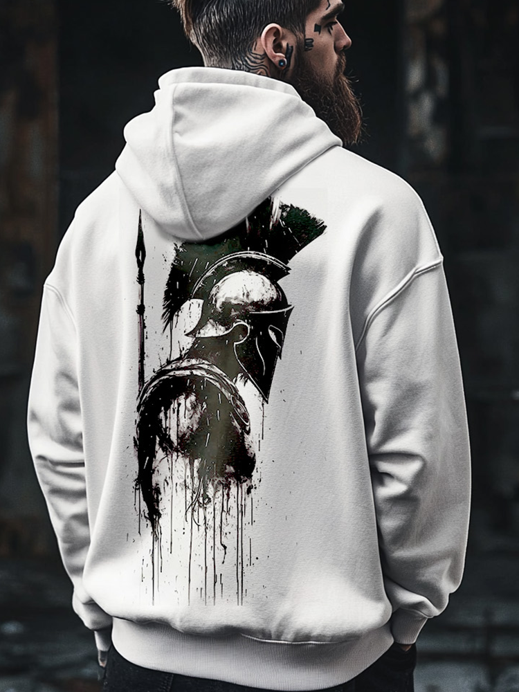 Spartan Printed Totem Vintage Unisex Casual Sports Hoodie