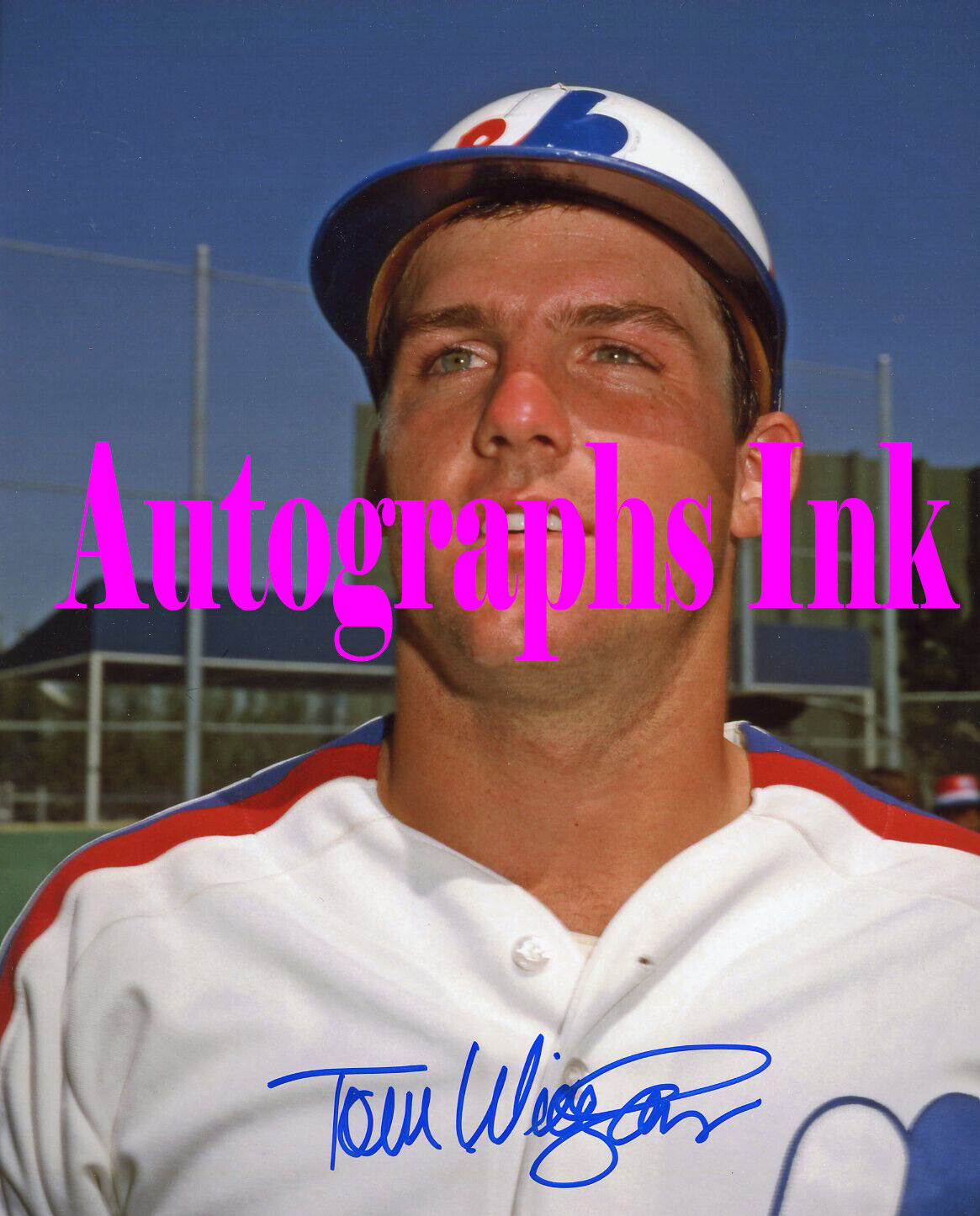 Tom Wieghaus autographed 8x10 Montreal Expos Topps Vault #1