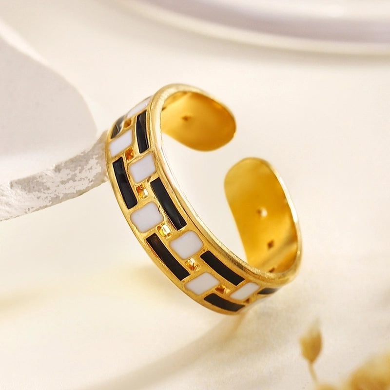 Classical Retro Minimalist Geometric 304 Stainless Steel Open Rings