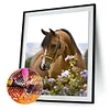 Diamond Painting-DIY Full Round Drill Horse Flowers