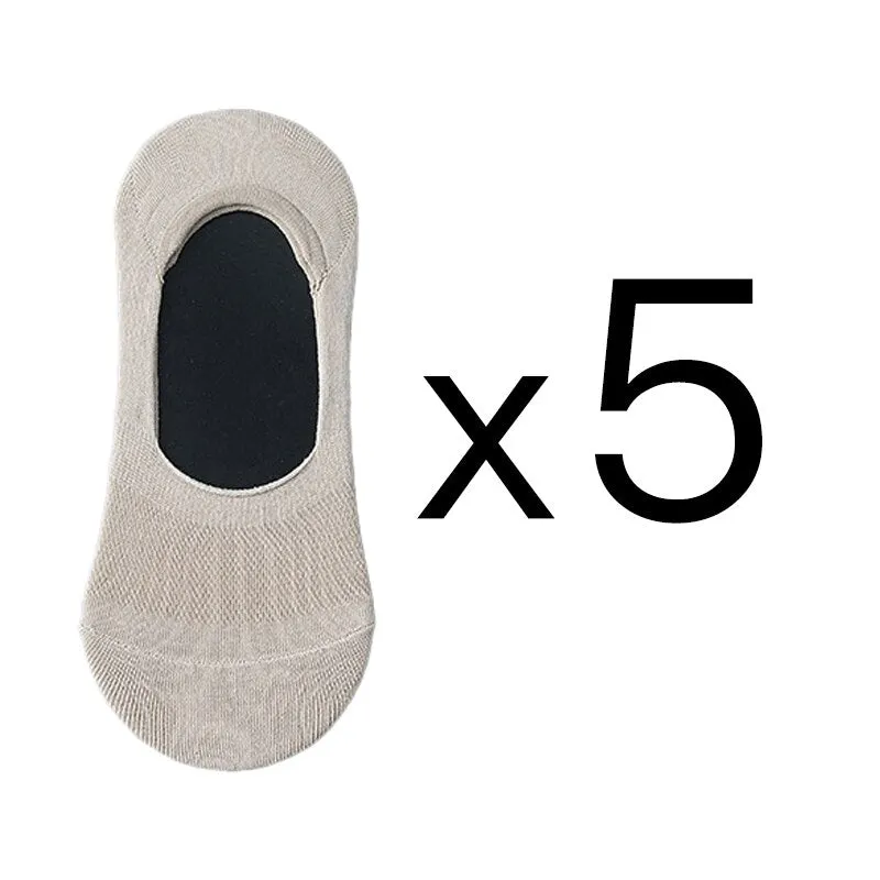 5 Pairs/lot Solid Mesh Women's Short Socks Pack No Show Invisible Socks Cotton Summer Breathable Thin Boat Sock Japanese Fashion