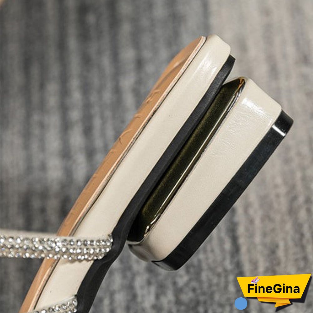 Women's Summer Rhinestone Low Heel Casual Fashion Sandals