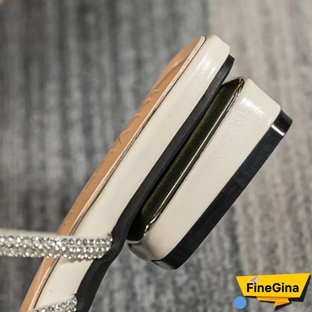 Women's Summer Rhinestone Low Heel Casual Fashion Sandals