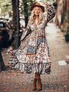Fashion Irregularity Puff Sleeves Bohemia Dresses