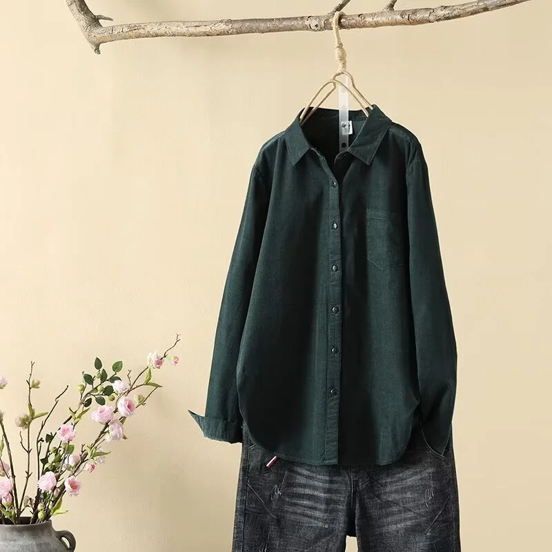 Athvotar Athvotar Women's Lint-Tuff Long-Sleeved Shirt Women's Cotton Comfortable Solid Shirt Women's Clothing In Autumn 2025