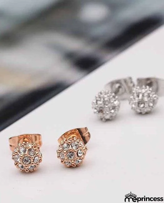 Gold Jewelry Crystal Earrings