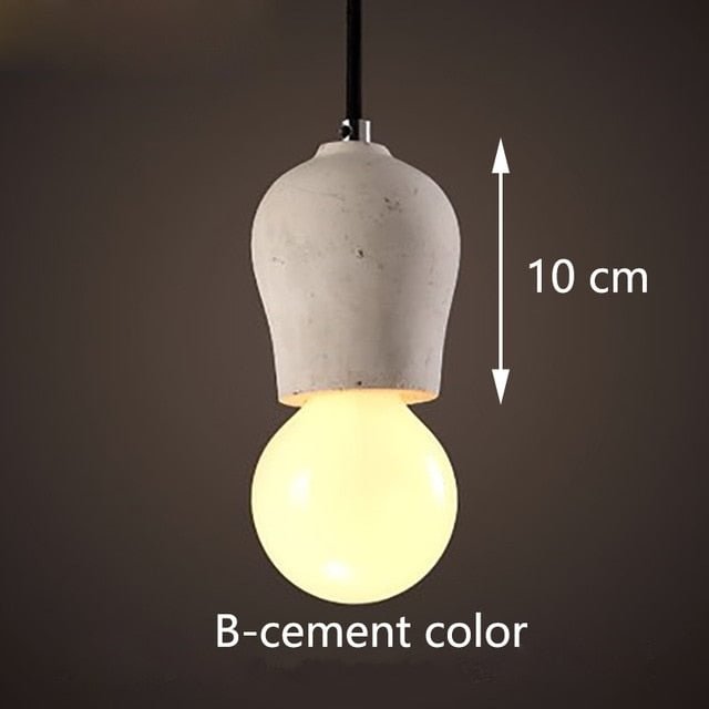 3 Style Colorful Brief Loft Nordic Cement Pendant Lights Modern Led E27 Cord Lamp Restaurant Living Room Cafe Bedroom