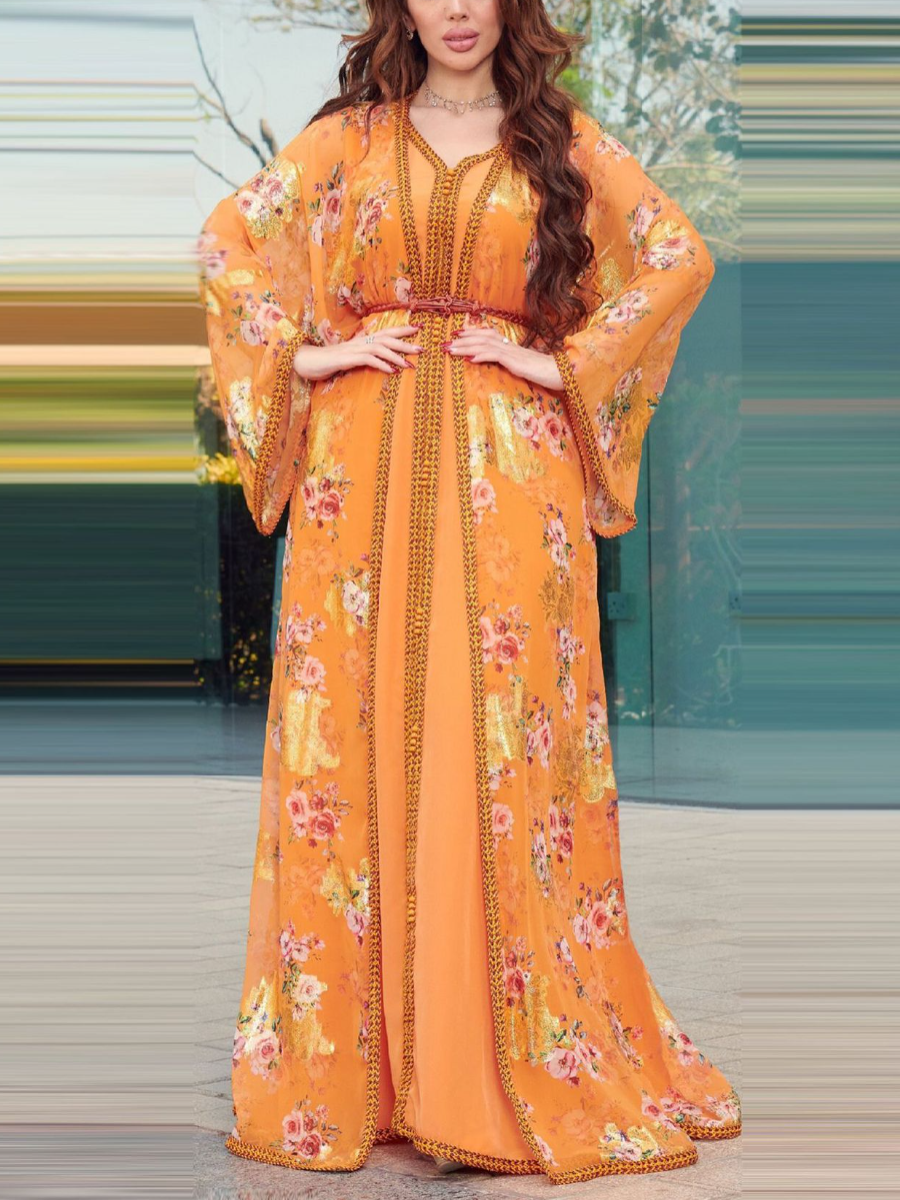 Vintage Sleeveless Dress and Full Flowers Outerwear | Oxredo Shop Ramadan Sale
