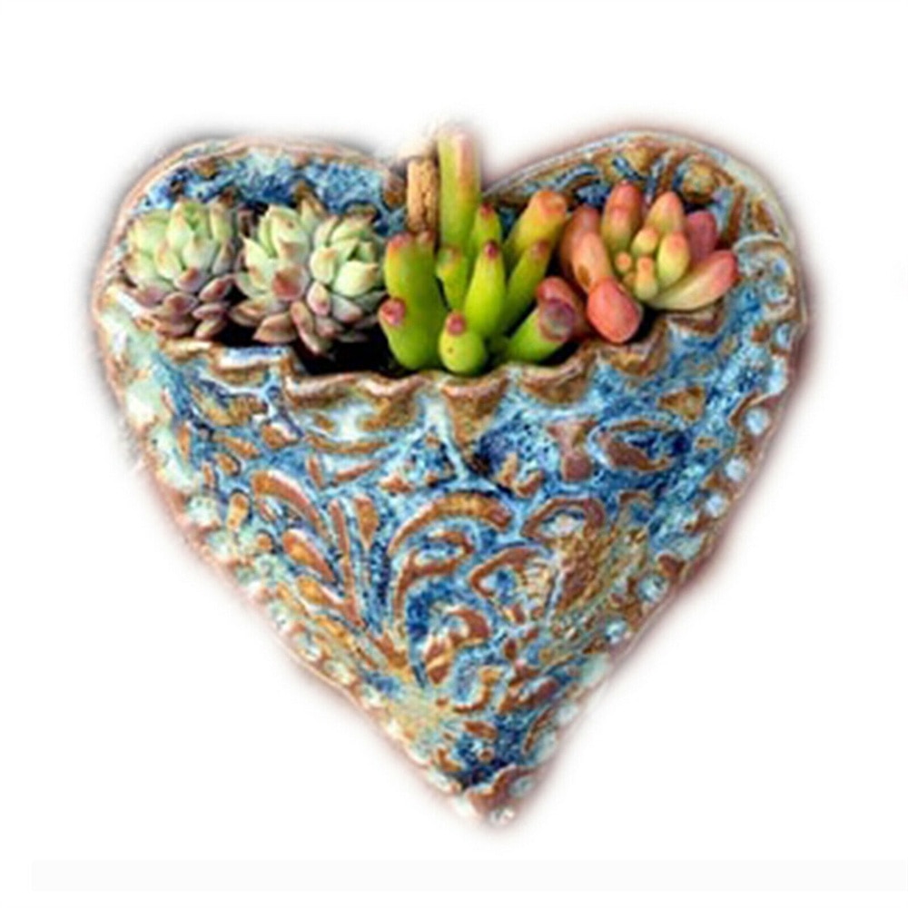 🍃🌷Vintage Heart Shaped Resin Flower Pot-Wall Hanging🍃 - tree - Codlins