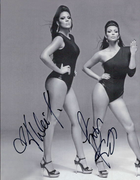 The Kardashians (Kim & Khloé) signed 8x10 Photo Poster painting In-person