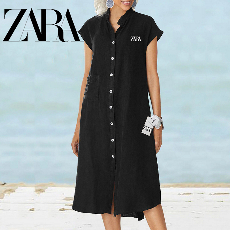 ZARA Letnia nowość – Kardigan ze stójką, jednorzędowa bawełniana sukienka | Wygodna i stylowa