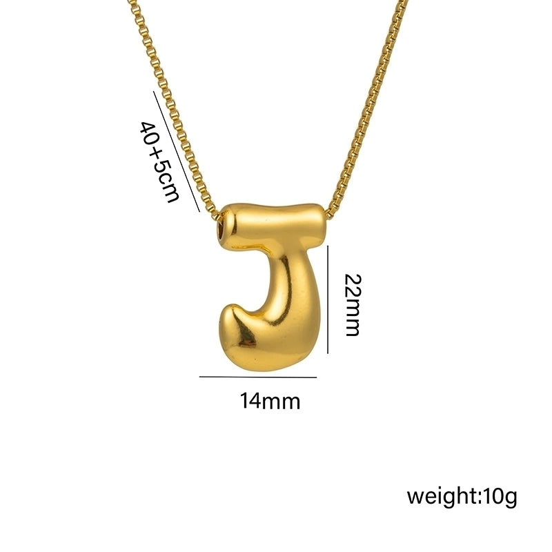 Hip-Hop Minimalist Letter Titanium Steel 18K Gold Plated Plating Pendant Necklace