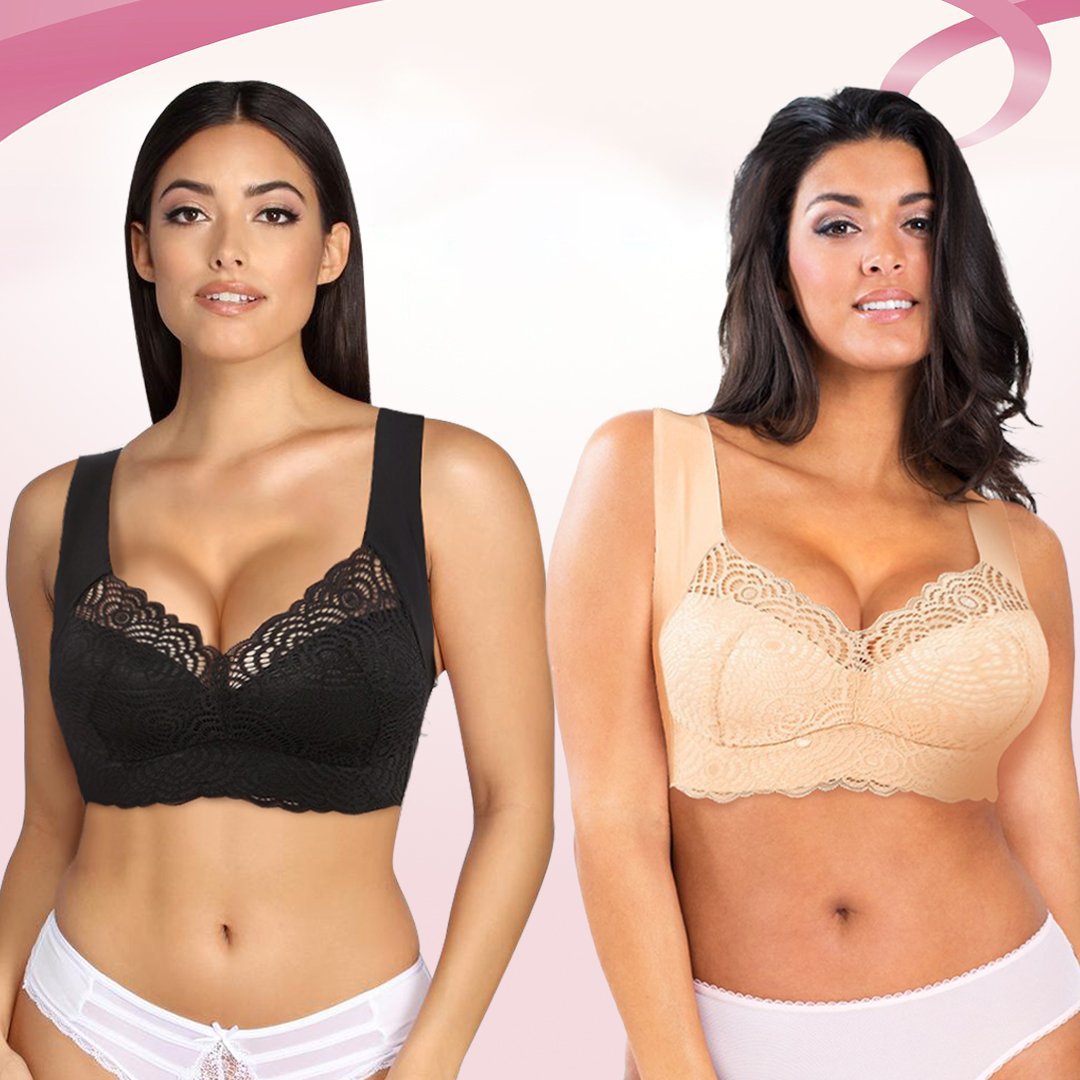  thdmladies Stretch Full-Figure Seamless Lace Cut-Out Bra thedmladies