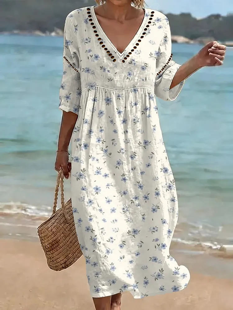 [Spot Big Sale] Women's Floral Print Casual Dress