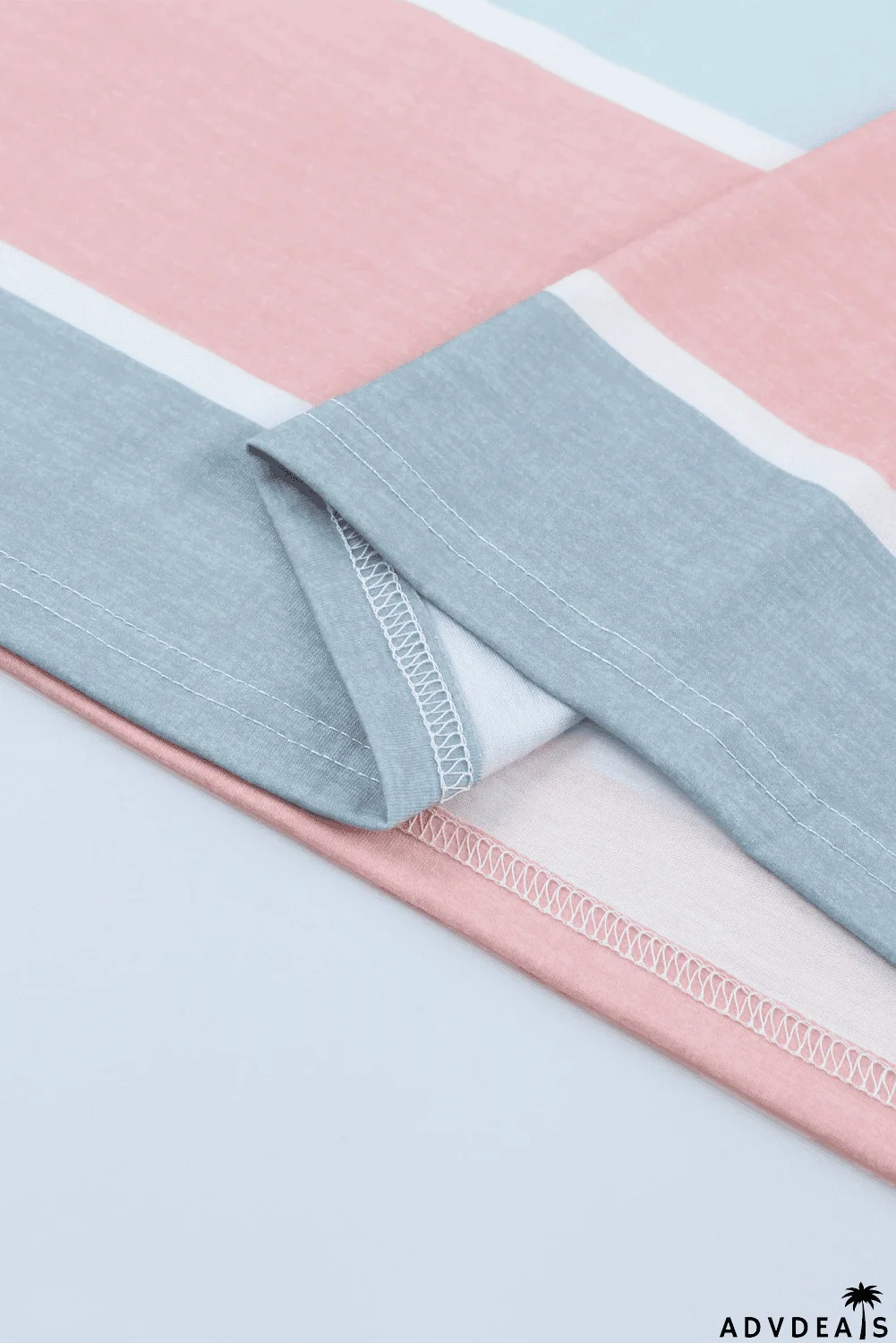 Multicolor Striped Color Block Loose Fit Half Sleeve Maxi Dress