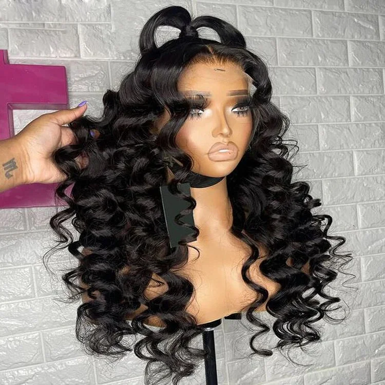 Loose Wave Wear & Go Glueless Wigs With Natural Hairline Dome Cap Lace Closure Wigs